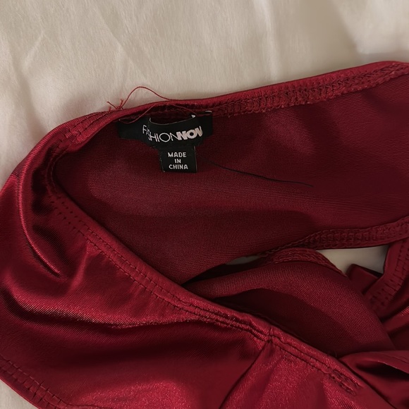 Red open back body suit - Picture 4 of 4